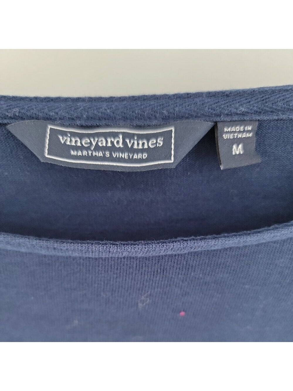 Vineyard Vines Navy & White Striped Nautical Button Shoulder Top – Size M - Picture 4 of 8